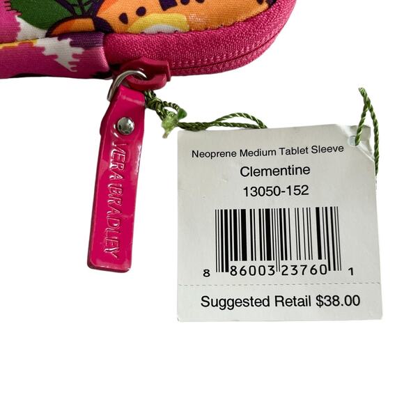 Vera Bradley Neoprene Medium Tablet Sleeve Case Clementine 6” x 9” - Picture 7 of 8